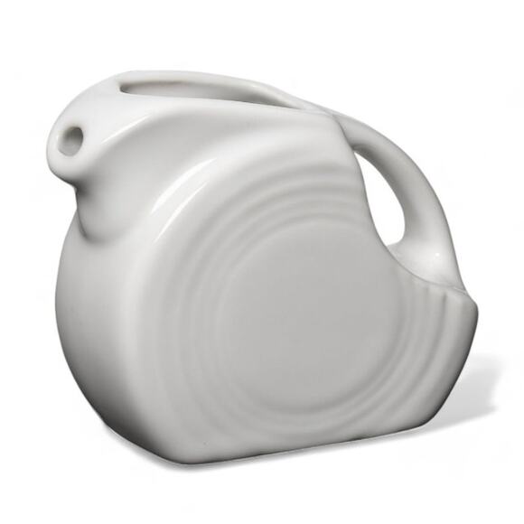 Homer Laughlin Fiesta 5-ounce Mini Disk Pitcher Serveware Ceramic Scarlet White - Picture 1 of 7